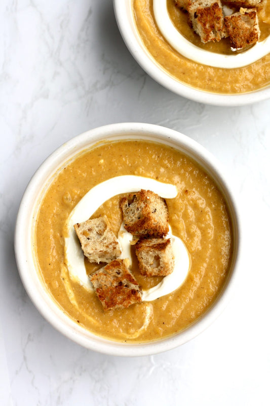 Acorn Squash and Sweet Potato Soup aka Beauty Glow Soup