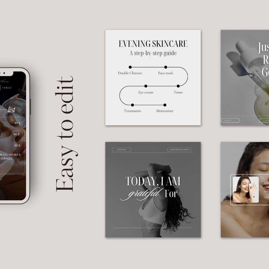 Skincare/Esthetics Social Media Templates