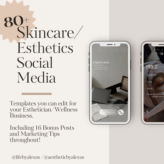 Skincare/Esthetics Social Media Templates
